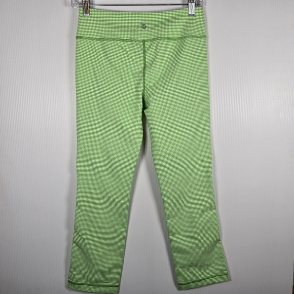NWOT Lululemon Women's Coast To Class Pant Leggings Green Gingham Frond Size 6 - Picture 3 of 14